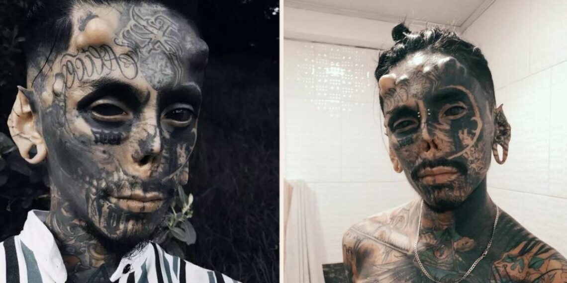 Har brugt 105.000 kroner på ‘kropsmodifikationer’: Nu viser han, hvordan han så ud før